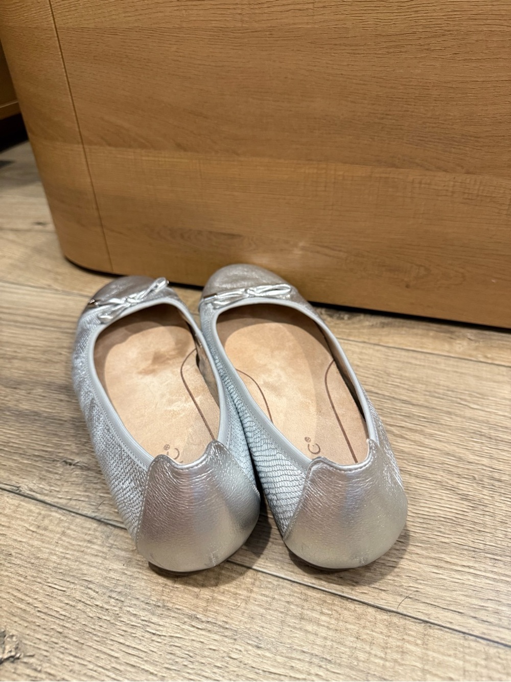 Vionic Spark Minna leather ballet flats in silver metal snake size 9 - Picture 6 of 8